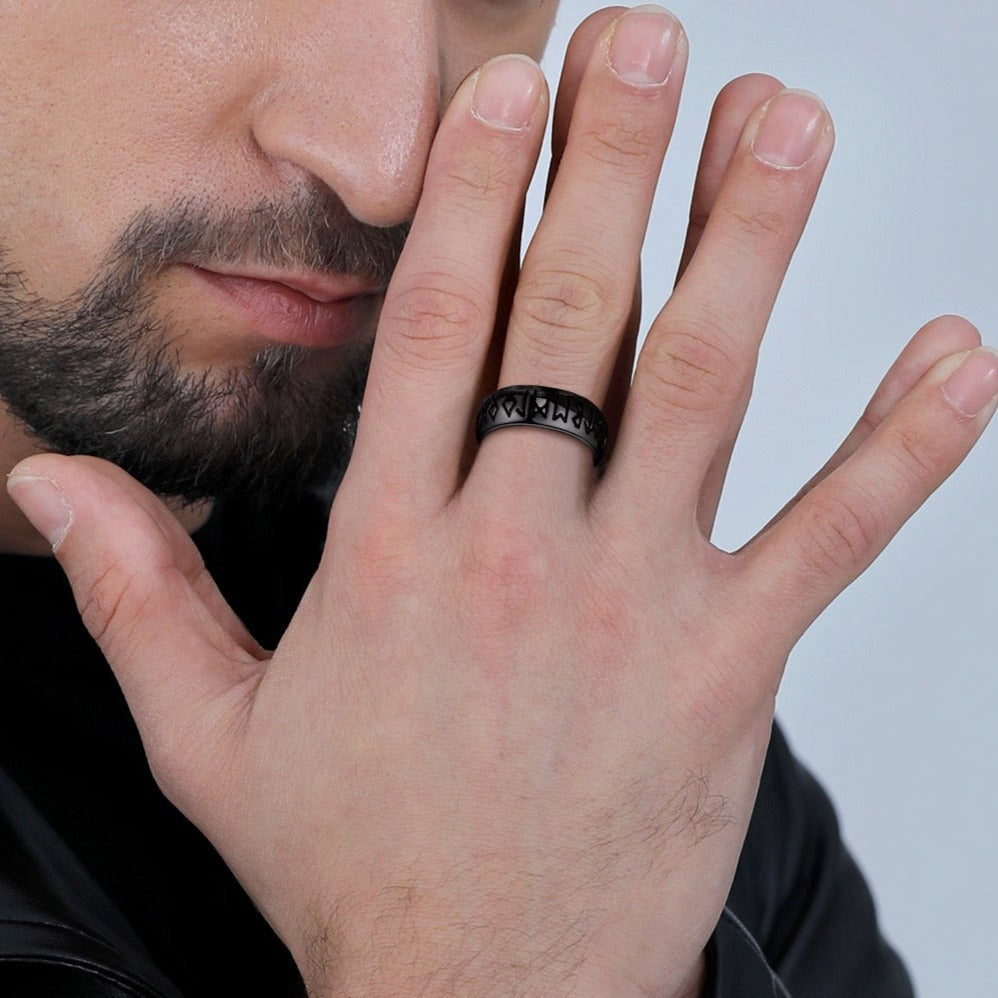Flash Sale Norse Viking Runes Ring Stainless Steel Ring for Men