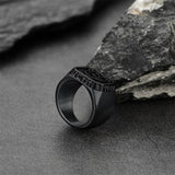 Celtic Knot Signet Ring with Viking Runes