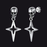 Flash Sale Skull Dangle Stud Earrings with Cross Star For Men