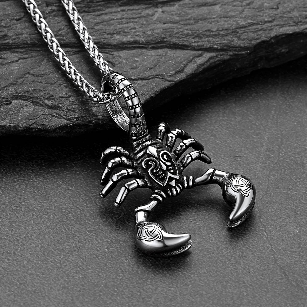 Celtic Knot Scorpion Pendant Necklace for Men