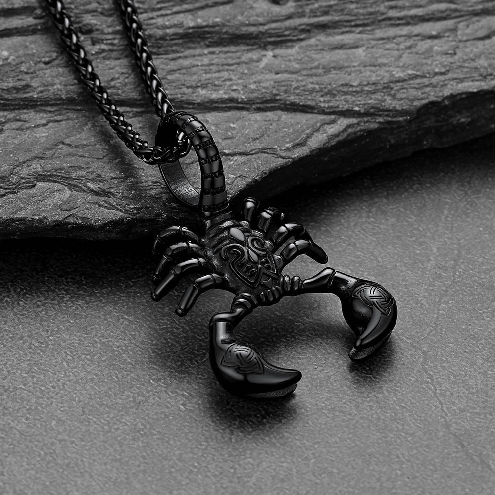 Celtic Knot Scorpion Pendant Necklace for Men