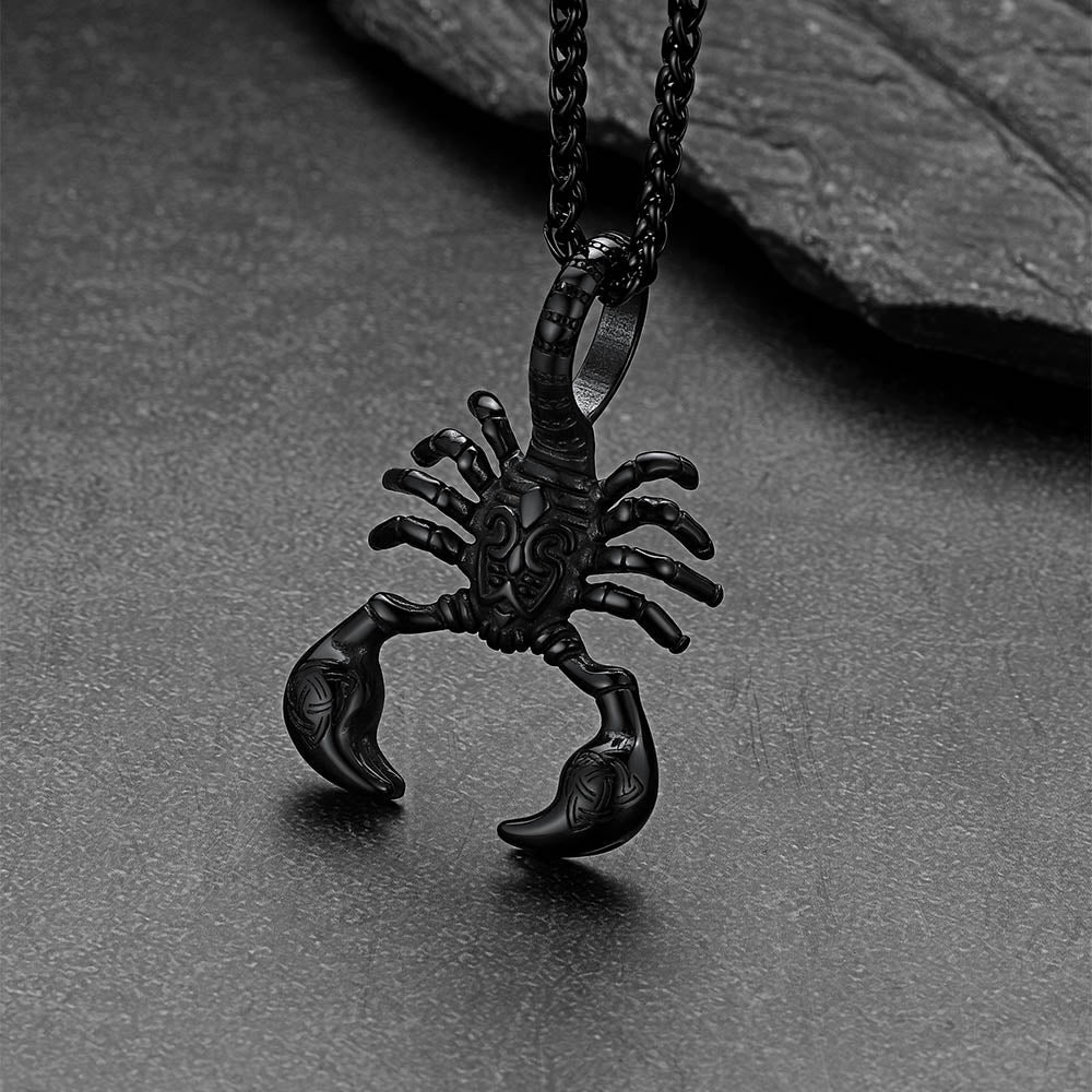 Celtic Knot Scorpion Pendant Necklace for Men