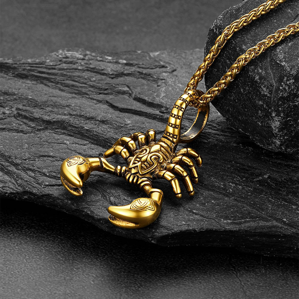 Celtic Knot Scorpion Pendant Necklace for Men
