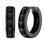 Gothic Skull Huggie Hoop Earrings For Men Women