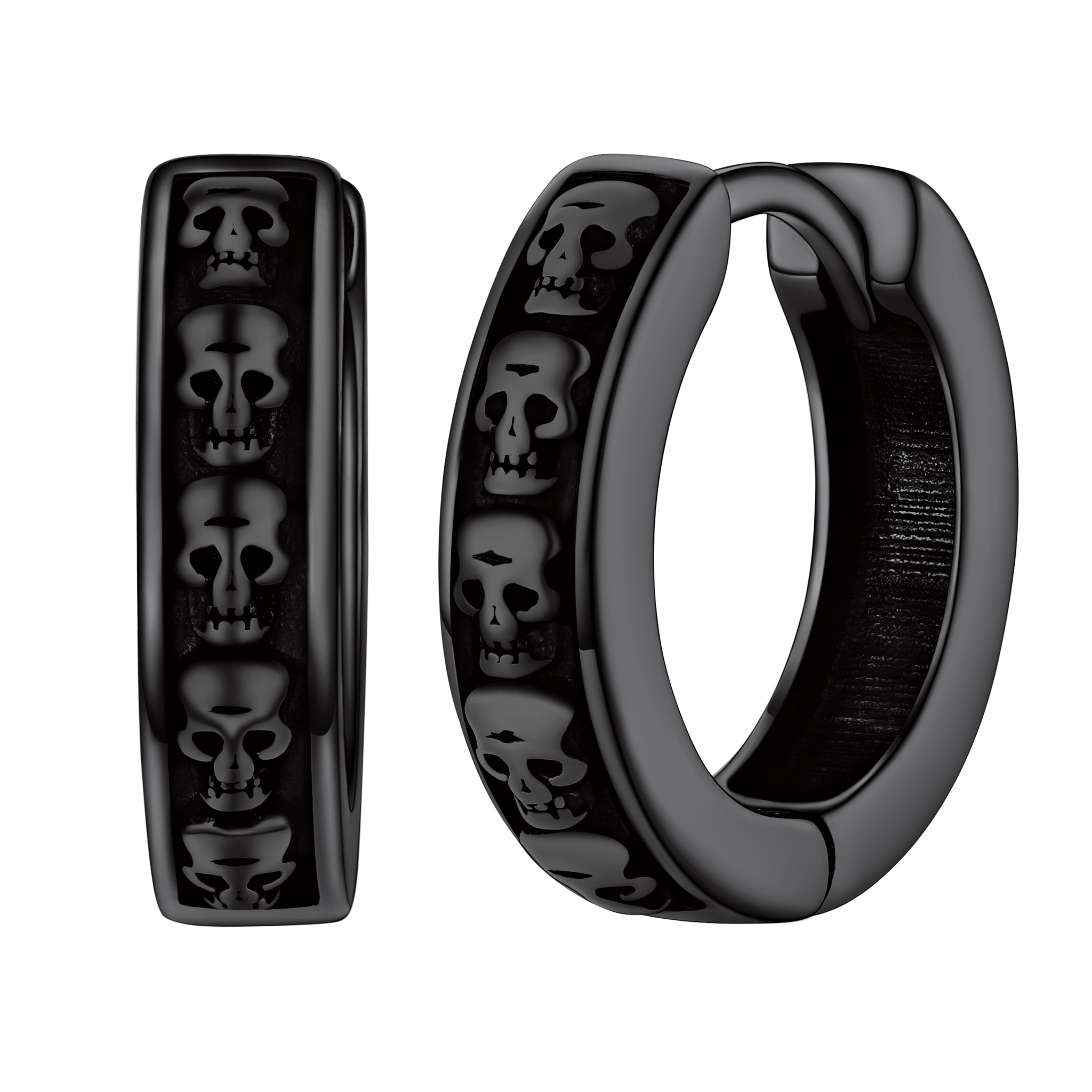 Gothic Skull Huggie Hoop Earrings For Men Women