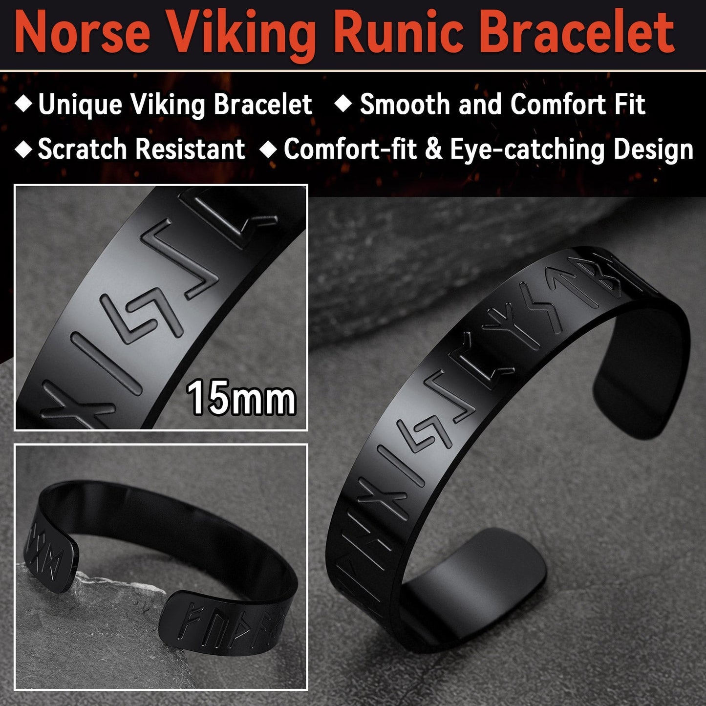 Viking Cuff Bangle Bracelet For Men
