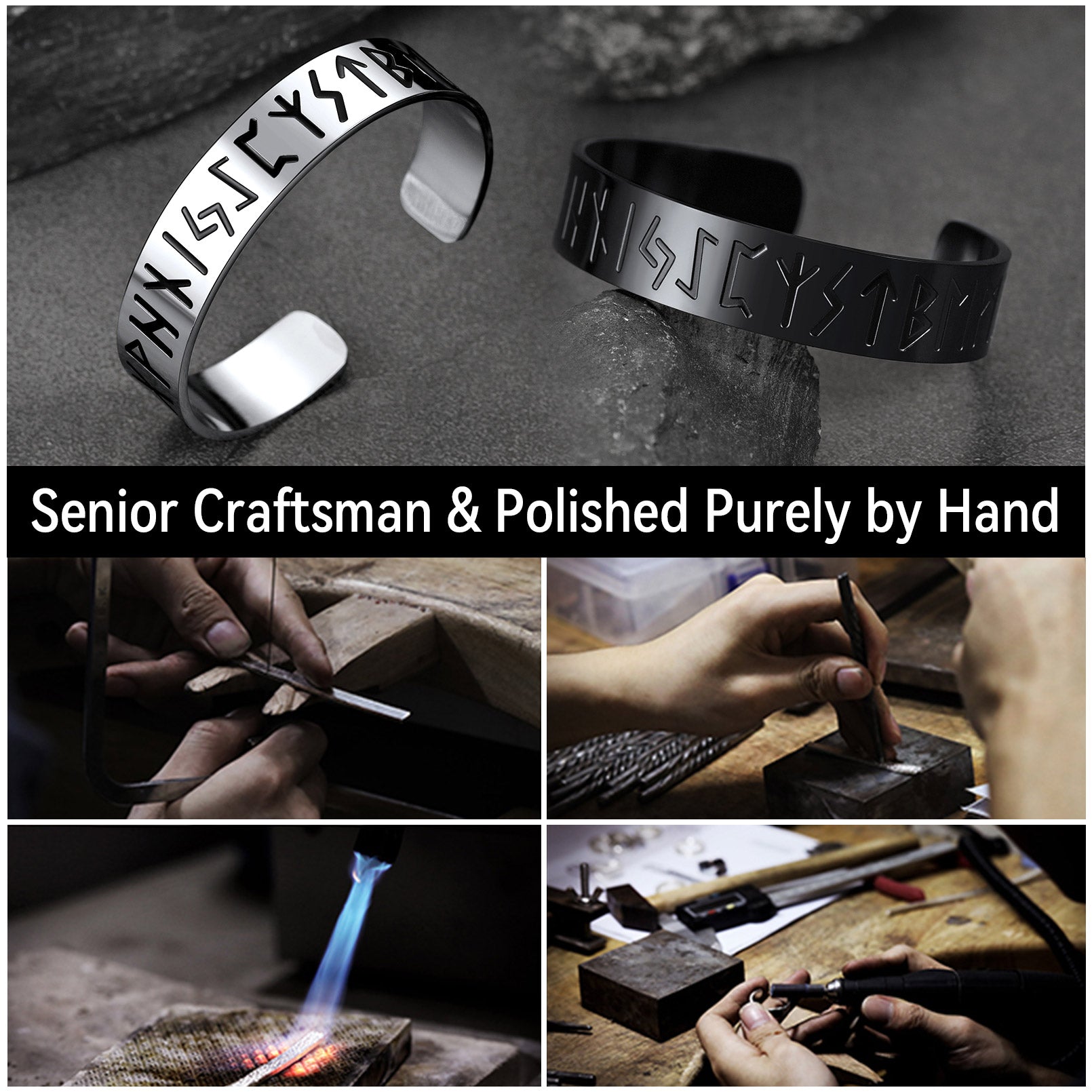 Viking Cuff Bangle Bracelet For Men