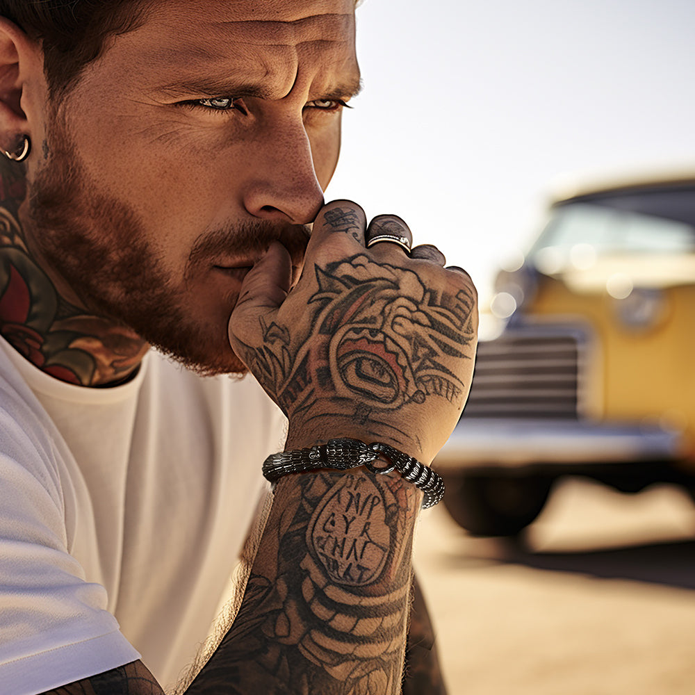 Viking Snake Jörmungandr Bracelet Stainless Steel Bangle Bracelet