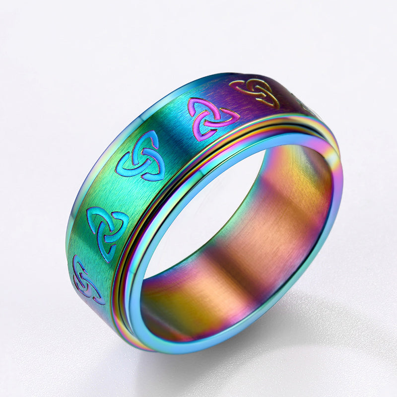 Celtic Knot Fidget Band Ring for Anxiety for Men