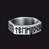 Norse Viking Hexagon Runes Band Ring For Men