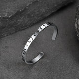 Norse Viking Runes Bangle Cuff Bracelet For Men