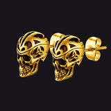 Gothic Celtic Knot Skull Stud Earrings For Men