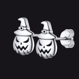 Halloween Pumpkin Earrings in Sterling Silver