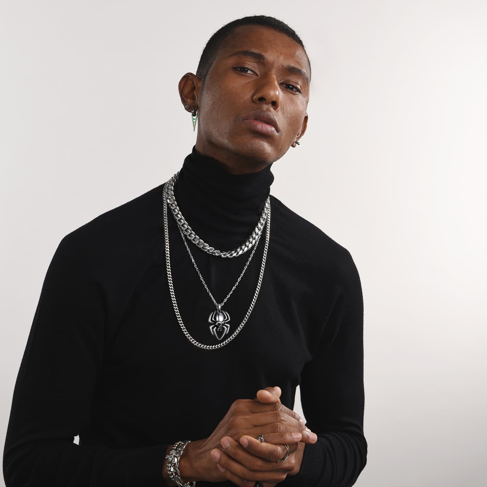 Halloween Skull Spider Necklace For Men