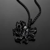 Gothic Octopus Skull Necklace For Men