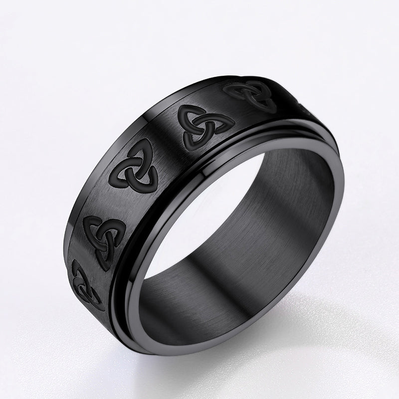 Celtic Knot Fidget Band Ring for Anxiety for Men