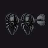 Spider Skull Stud Earrings in Sterling Silver Halloween Gift
