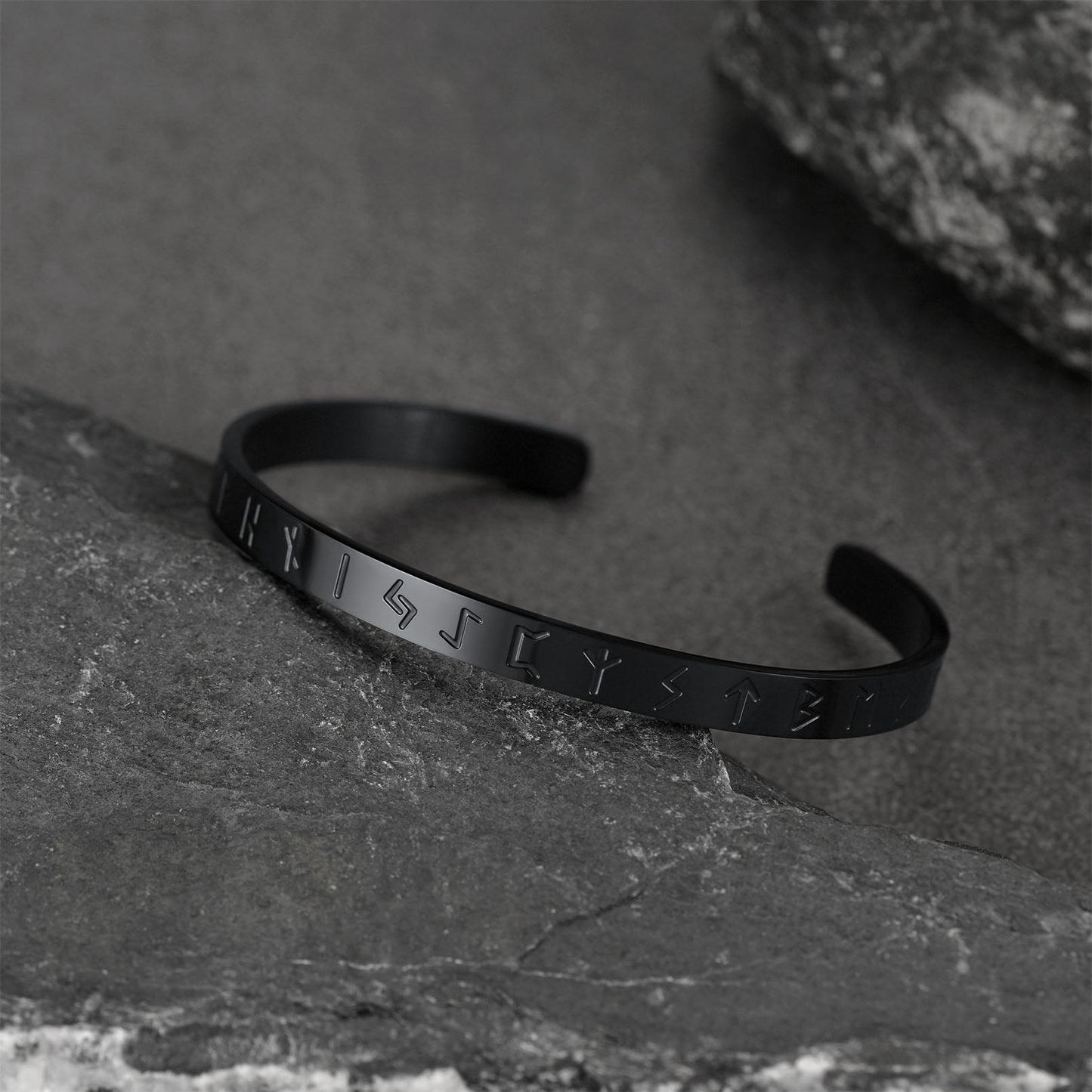 Norse Viking Runes Bangle Cuff Bracelet For Men