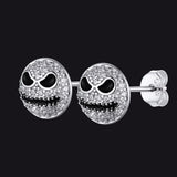 Halloween Jack Skellington Earrings For Men in Sterling Silver