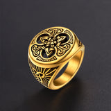 Viking Celtic Trinity Knot Signet Ring for Men