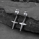 Flash Sale Star Cross Dangle Hoop Earrings For Men