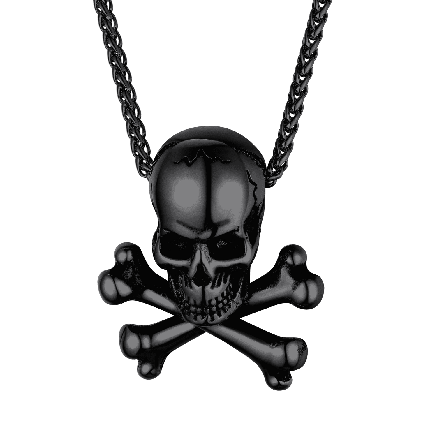 Gothic Pirate Skull Crossbones Necklace For Men