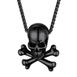 Gothic Pirate Skull Crossbones Necklace For Men