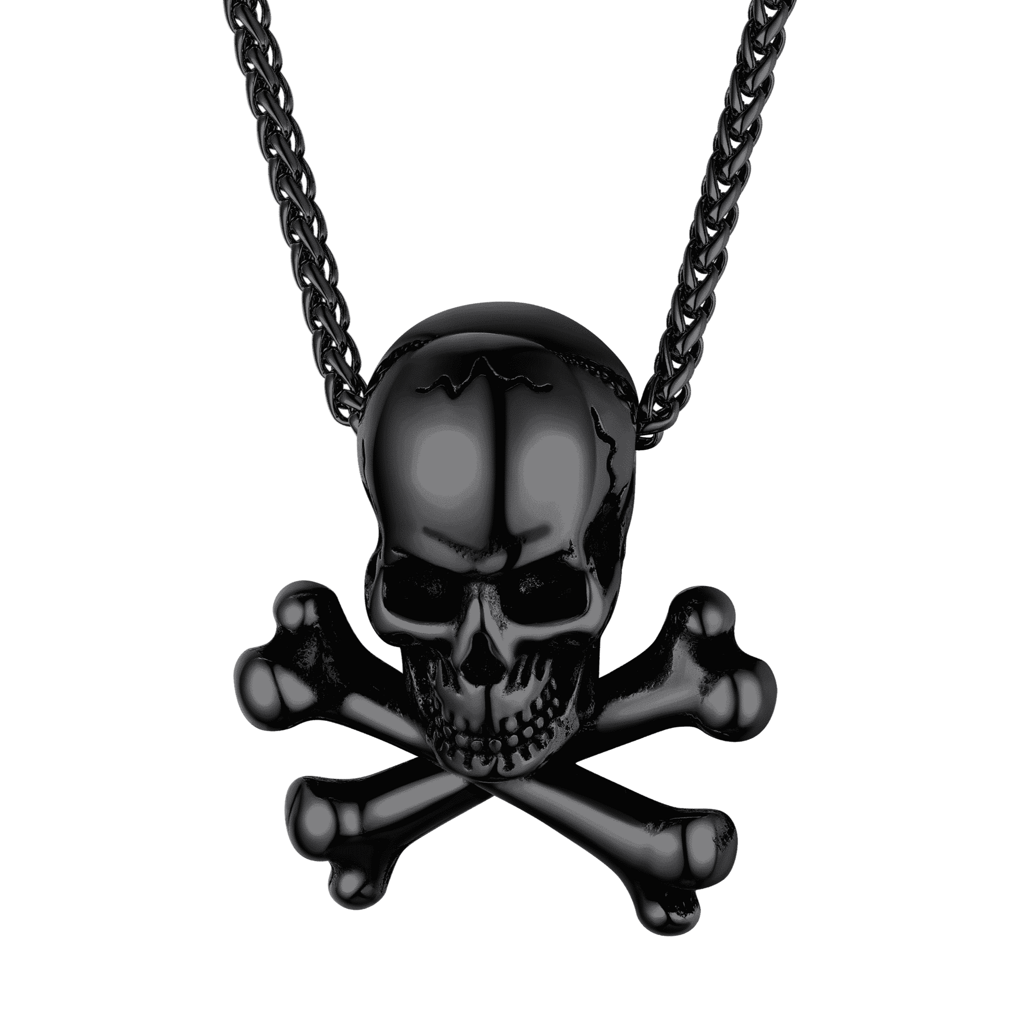 Gothic Pirate Skull Crossbones Necklace For Men
