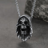 Grim Reaper Skull Pendant Necklace For Men