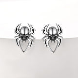 Sterling Silver Spider Skull Ear Cuff Earrings Halloween Gift