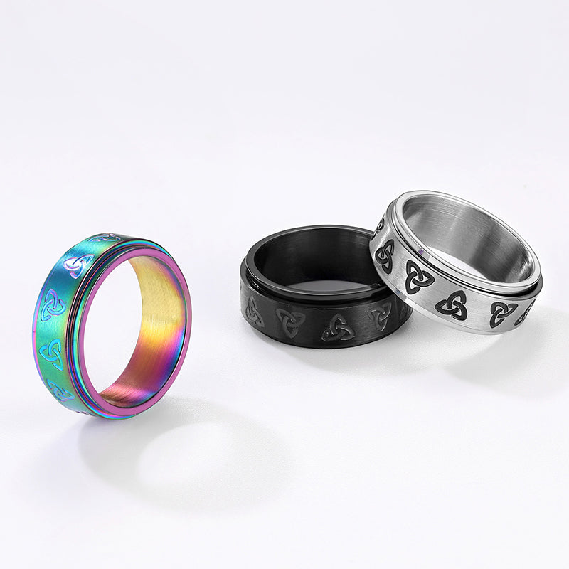 Celtic Knot Fidget Band Ring for Anxiety for Men