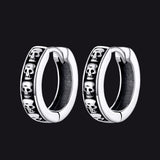 Gothic Skull Huggie Hoop Earrings For Men Women