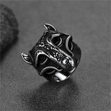 Viking Celtic Wolf Stainless Steel Ring for Men