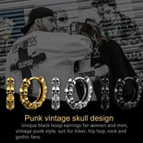 Gothic Skull Huggie Hoop Earrings For Men Women