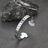 FaithHeart Viking Futhark Runes Cuff Bracelet For Men
