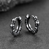 Gothic Skull Huggie Hoop Earrings For Men Women