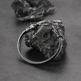 Viking Wolf Head Arm Ring Cuff Bracelet For Men