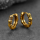 Gothic Skull Huggie Hoop Earrings For Men Women