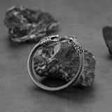 Viking Bracelet Norse Wolf Heads Cuff Bangle For Men