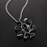 Gothic Octopus Skull Necklace For Men