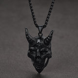 Gothic Skull Goat Necklace Devil Pendant for Men