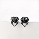 Spider Skull Stud Earrings in Sterling Silver Halloween Gift