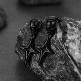 Flash Sale Skull Dangle Stud Earrings with Cross Star For Men