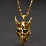 Gothic Skull Goat Necklace Devil Pendant for Men