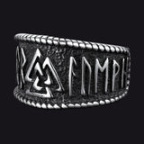 Norse Viking Valknut Ring with Rune for Men