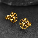 Satanic Baphomet Goat Stud Earrings for Men