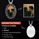 Personalized Photo Pendant Necklace with Skull for Men Women