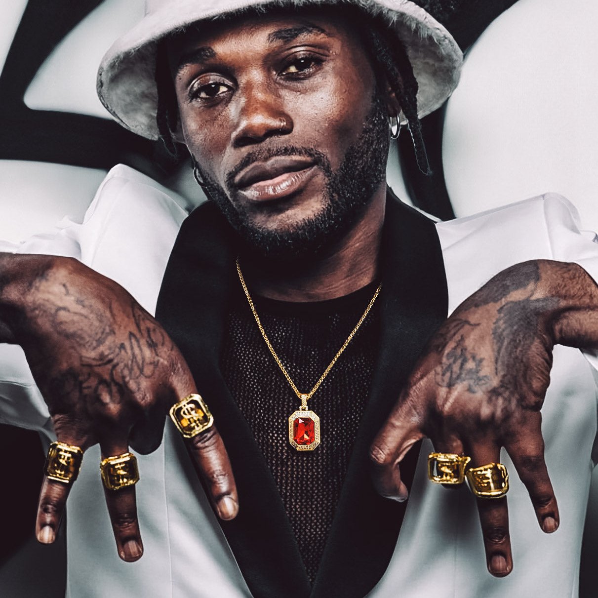 Cubic Zirconia Gemstone Crystal Dog Tag Necklace for Men