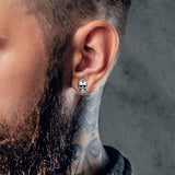 Celtic Triquetra Skull Stud Earrings For Men Women